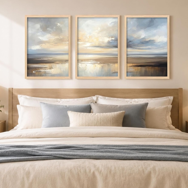 Neutral Coastal Abstract Seascape Wall Art — Premium Wall Art for Modern Interiors