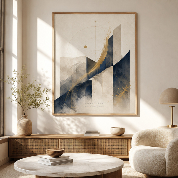 ascent study print modern architectural wall art large architectural wall art architectural wall decor modern office wall art minimalist architecture print 60x80 cm 24x32 inch natural wood frame