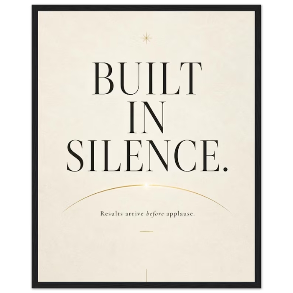 built in silence quiet success wall art premium motivational wall art silent success decor focused execution artwork quiet ambition decor