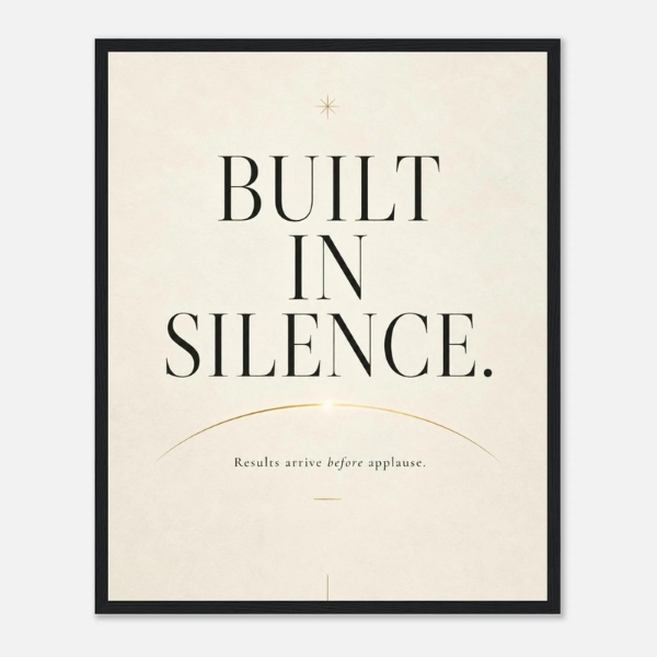 built in silence quiet success wall art statement office wall art silent success decor focused execution artwork quiet ambition decor