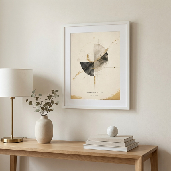 Controlled Chaos Abstract small white frame abstract print in 20x25 cm 8x10 white frame