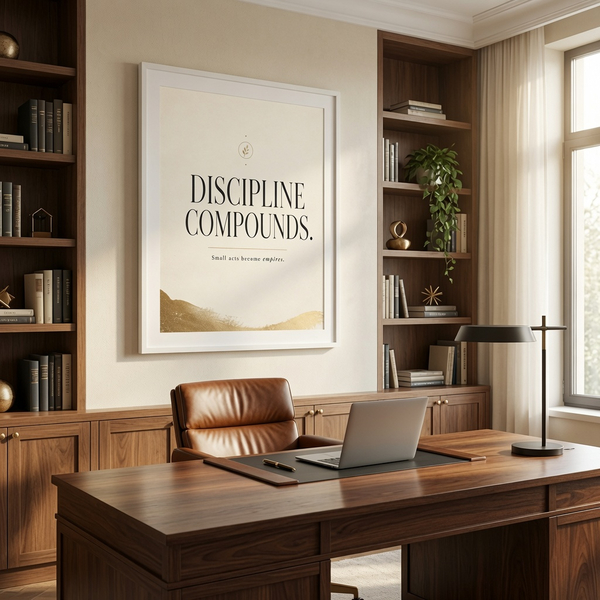 discipline builds empires consistent action wall art habit building artwork discipline wall decor daily discipline artwork compound success artwork 40x50 cm 16x20 inch white frame