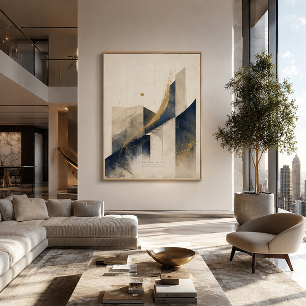 intentional ascent study purpose driven wall art premium interior artwork purposeful office decor intentional living artwork goal achievement artwork 60x80 cm 24x32 inch natural wood frame