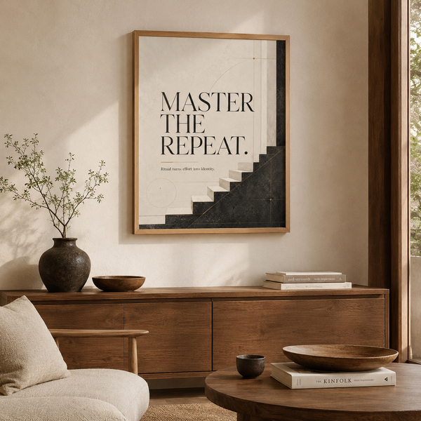 Master The Repeat success driven decor in 30x40 cm 12x16 natural wood frame