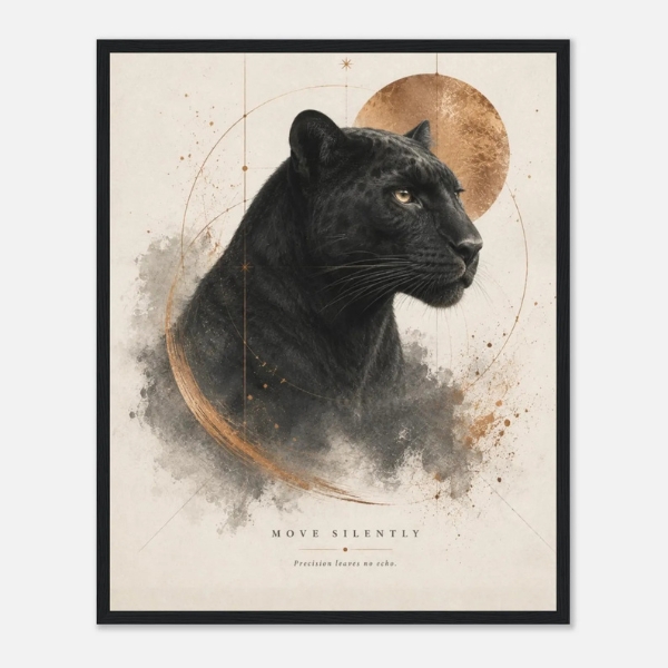 move silently panther print luxury office wall art black and gold wall art black panther print panther wall decor