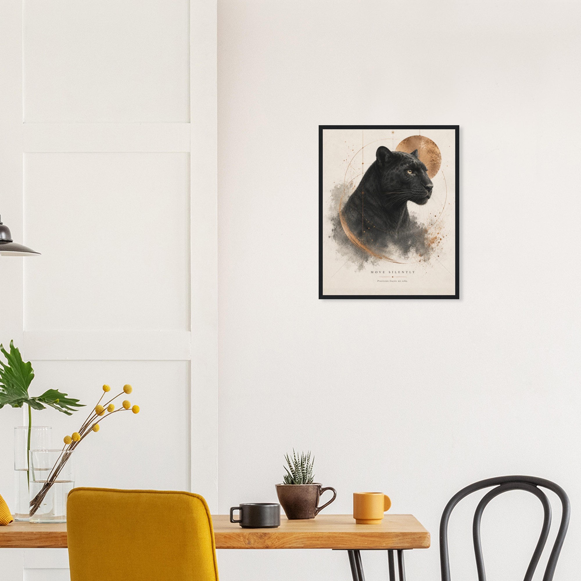 move silently panther print luxury office wall art black animal wall art black panther print panther wall decor
