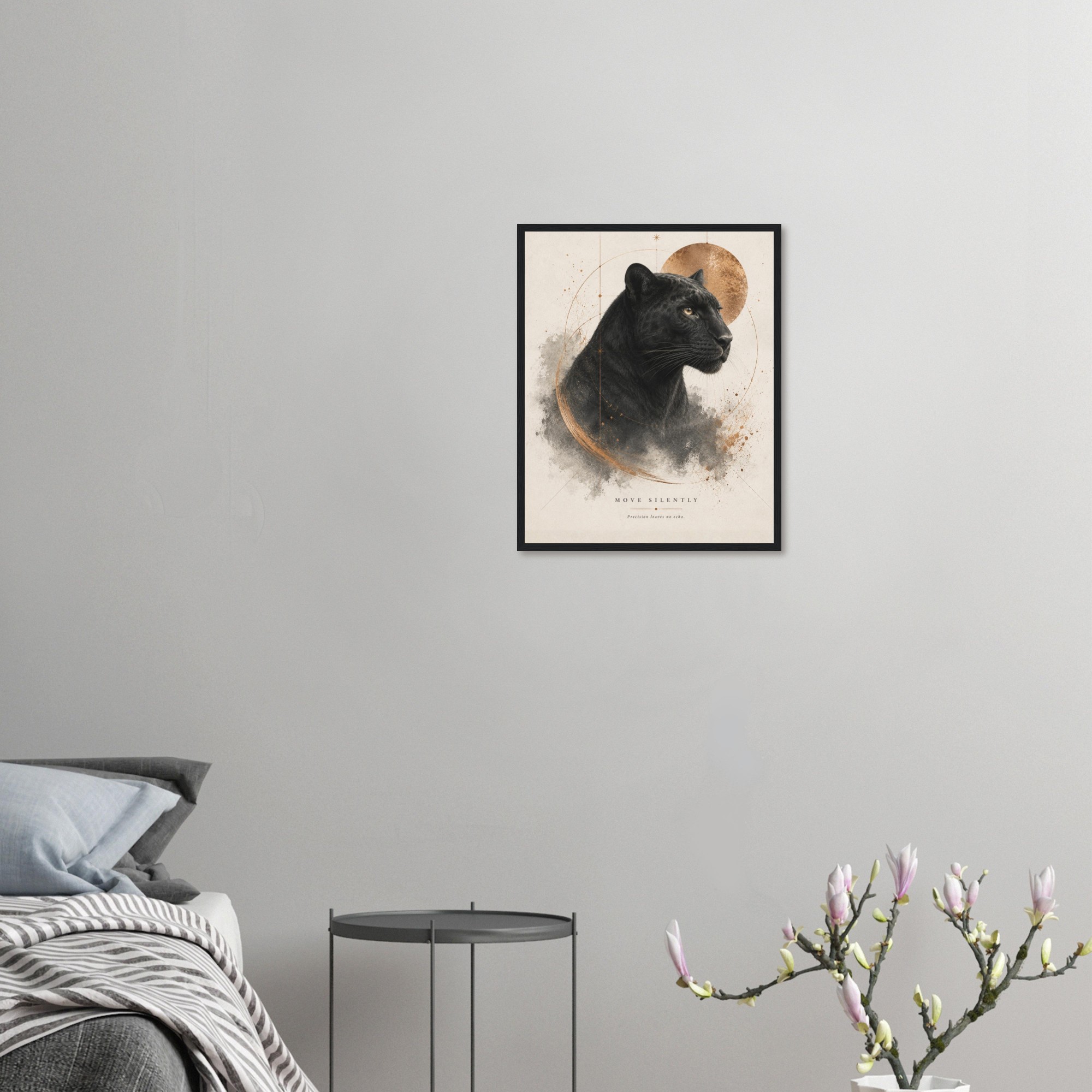 move silently panther print luxury office wall art executive office wall art black panther print panther wall decor