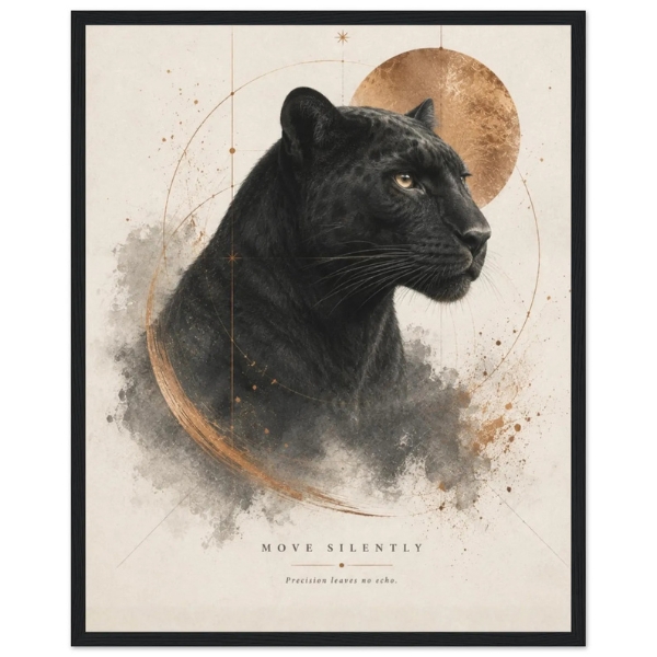 move silently panther print luxury office wall art geometric animal wall art black panther print panther wall decor