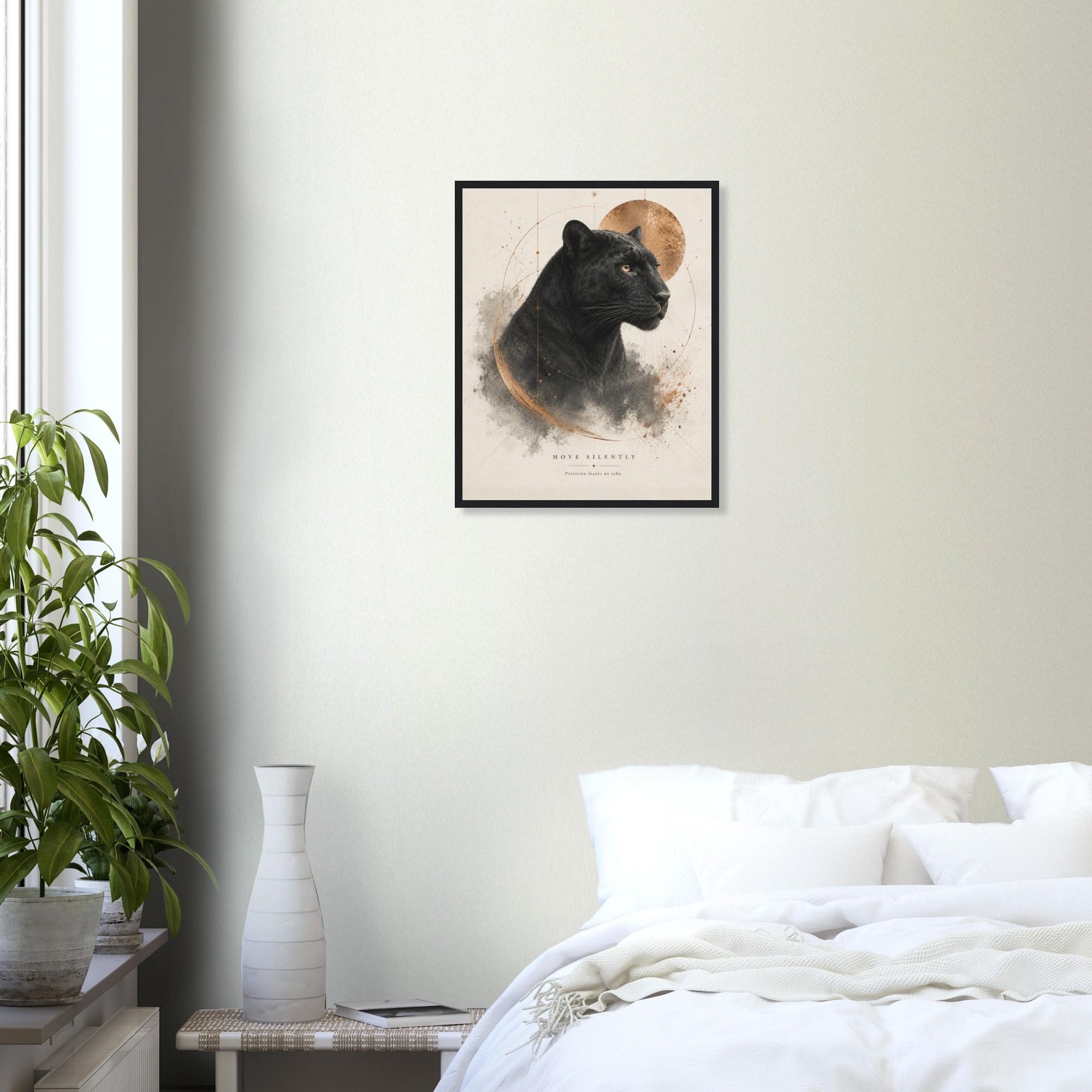 move silently panther print luxury office wall art panther artwork black panther print panther wall decor