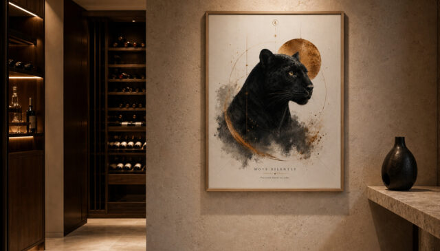 move silently panther print silent power panther art luxury office wall art panther wall decor premium wall art by zenith living arts