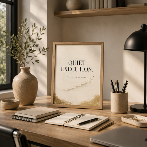Quiet Execution Growth 13 × 18 cm Marco de Madera Natural Quiet Execution Growth decoración de logro para pared en 13x18 cm 5x7 con marco de madera natural