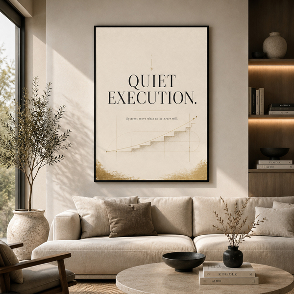 Quiet Execution Growth 45 × 60 cm Marco Negro Quiet Execution Growth arte para oficina de diseño en 45x60 cm 18x24 con marco negro