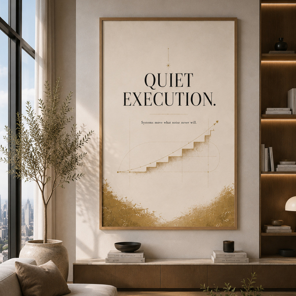 Quiet Execution Growth 60 × 80 cm Marco de Madera Natural Quiet Execution Growth decoración de determinación en 60x80 cm 24x32 con marco de madera natural