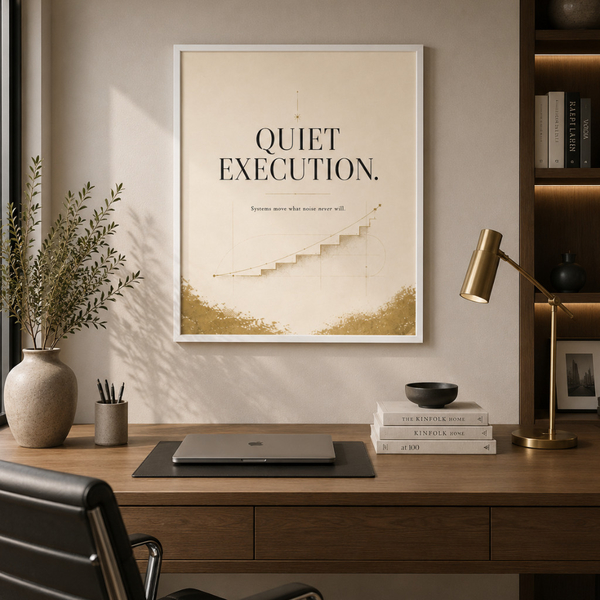 Quiet Execution Growth 40 × 50 cm Marco Blanco Quiet Execution Growth arte para espacio ejecutivo en 40x50 cm 16x20 con marco blanco