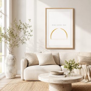 rise every day motivational office wall art achievement mindset decor daily motivation print success mindset wall art modern office inspiration 30x40 cm 12x16 inch natural wood frame