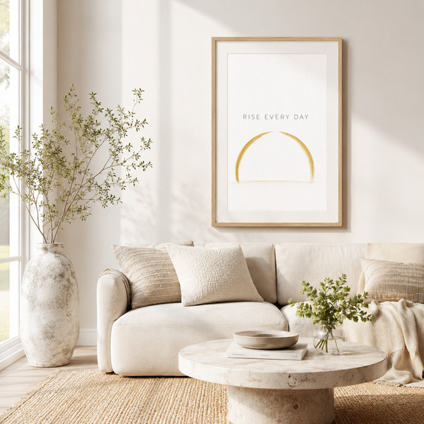 rise every day motivational office wall art achievement mindset decor daily motivation print success mindset wall art modern office inspiration 30x40 cm 12x16 inch natural wood frame