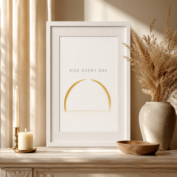 rise every day motivational office wall art premium office wall art daily motivation print success mindset wall art modern office inspiration 40x50 cm 16x20 inch white frame