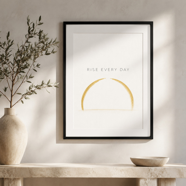 rise every day motivational office wall art professional development art daily motivation print success mindset wall art modern office inspiration 28x43 cm 11x17 inch black frame