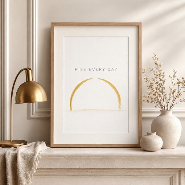 rise every day motivational office wall art refined workspace art daily motivation print success mindset wall art modern office inspiration 60x80 cm 24x32 inch natural wood frame