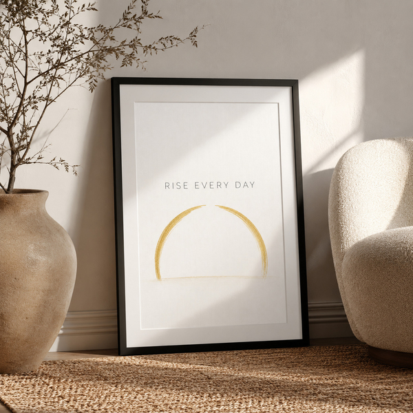 rise every day motivational office wall art success driven decor daily motivation print success mindset wall art modern office inspiration 45x60 cm 18x24 inch black frame
