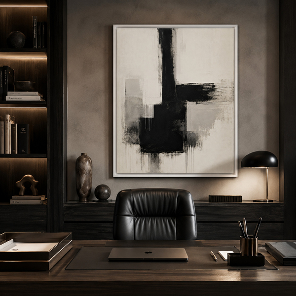 Silent Structure Form arte de pared con marco blanco en 40x50 cm 16x20