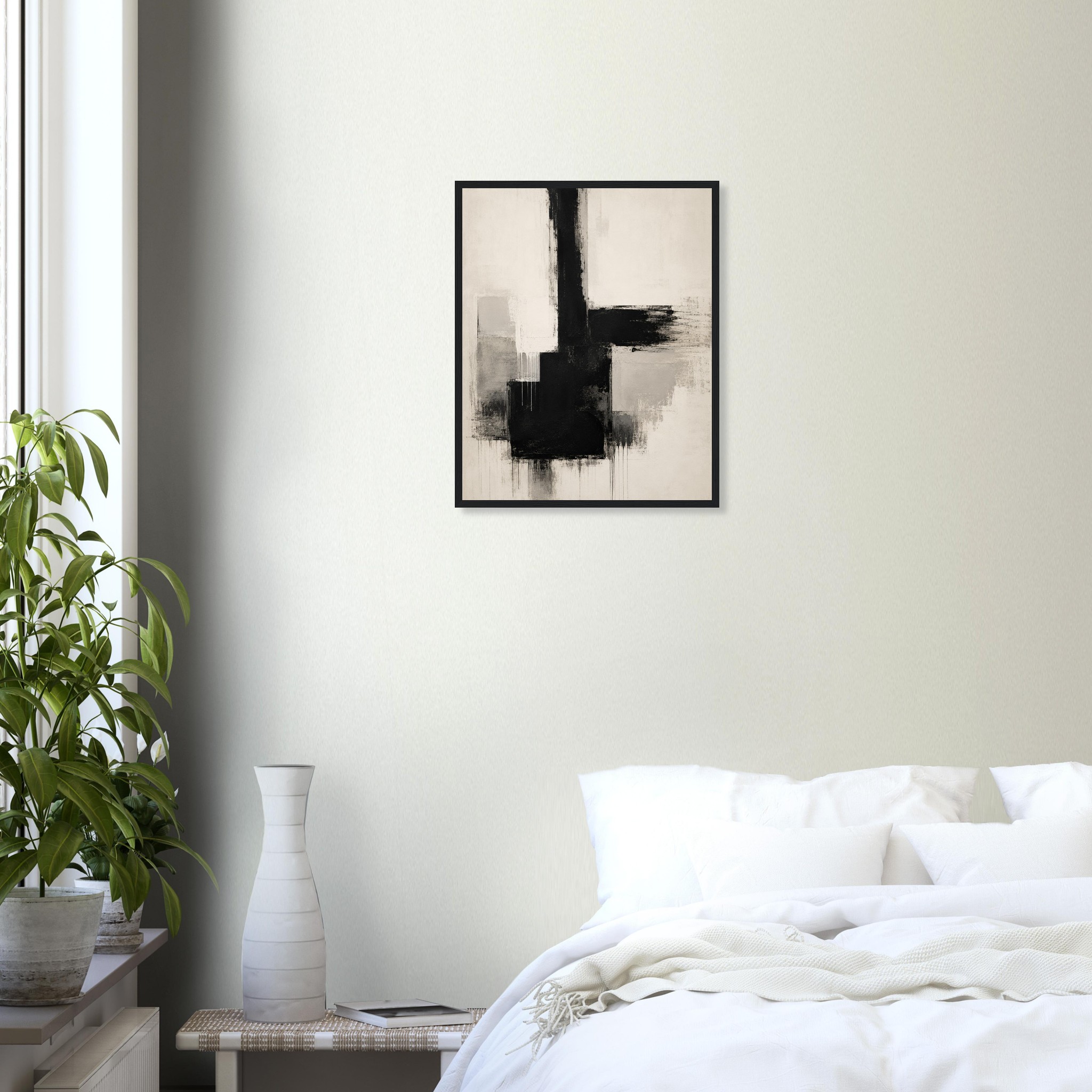 silent structure form black and white abstract wall art gallery style abstract print minimalist monochrome artwork modern black and white print abstract architectural wall art