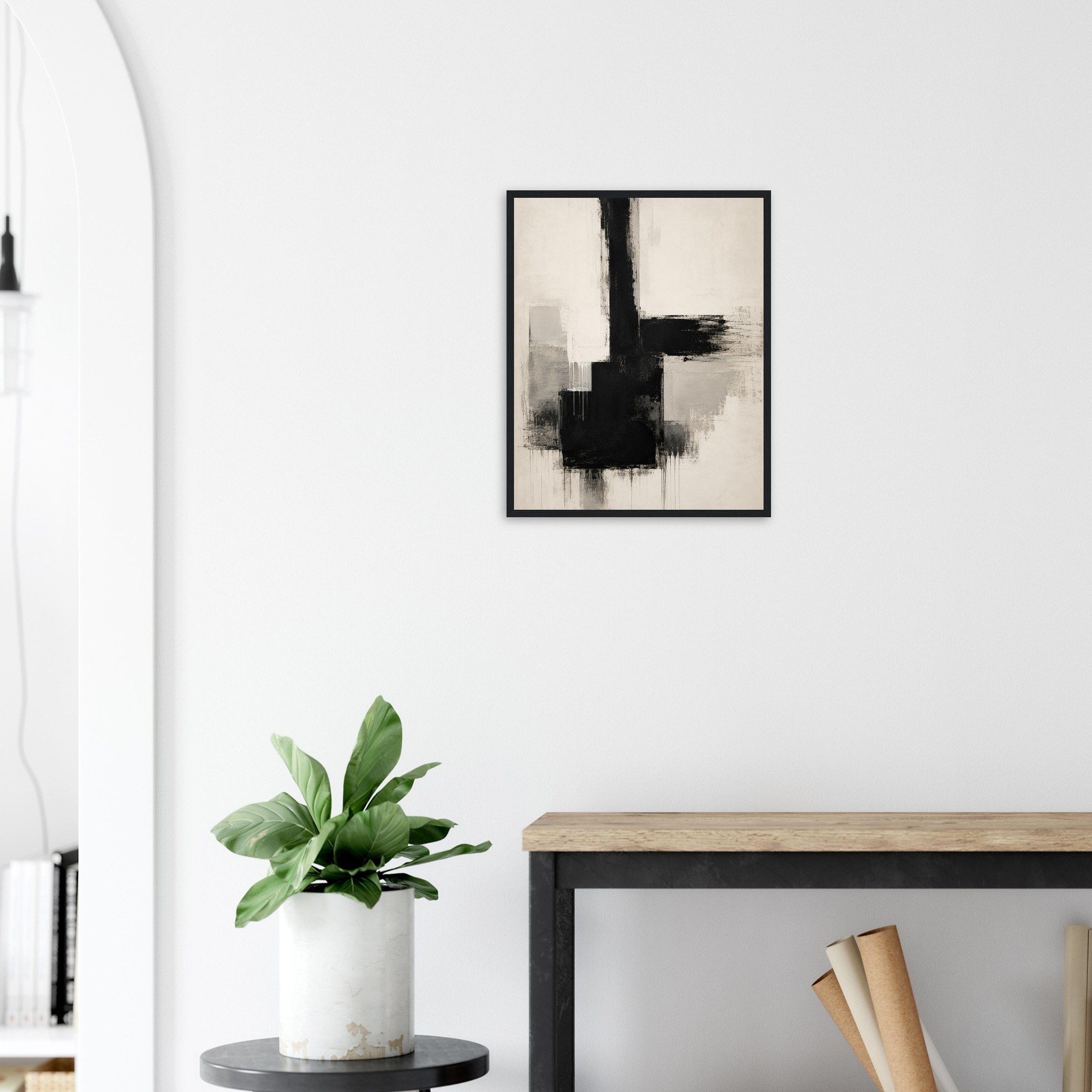 silent structure form black and white abstract wall art minimalist abstract decor minimalist monochrome artwork modern black and white print abstract architectural wall art