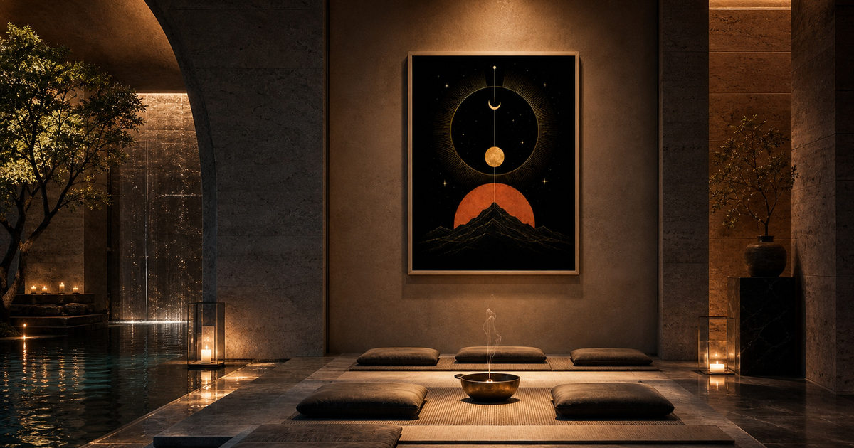 summit beyond self visionary mountain wall art celestial mountain wall art inner growth artwork premium wall art by zenith living arts