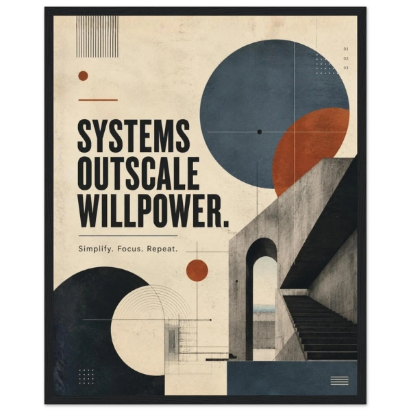 systems outscale willpower productivity wall art premium motivational wall art systems thinking artwork workflow optimization decor productivity systems artwork