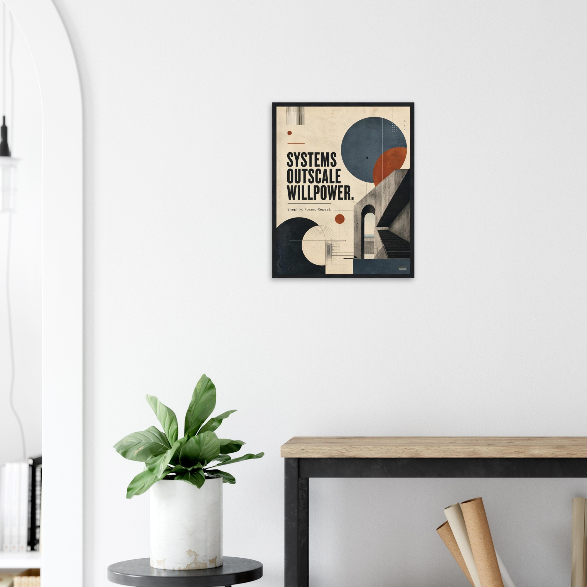 systems outscale willpower productivity wall art productivity workspace art systems thinking artwork workflow optimization decor productivity systems artwork